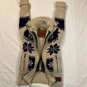 SUPERDRY Women’s Knitwear Wool Blend Chunky Sherpa Jacket Size Small